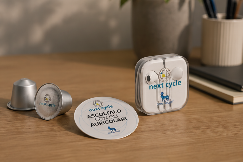 Materiali di comunicazione evento Novo Nordisk Next Cycle — sistema visivo integrato