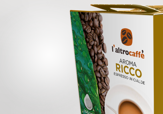 Cliente: L'altrocaffè > Progettazione logo e visual delle scatole delle cialde